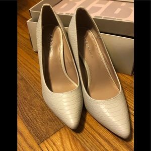 BCBGeneration Off-White Textured Heels